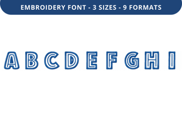 Bulky in Line Font Uppercase a to I