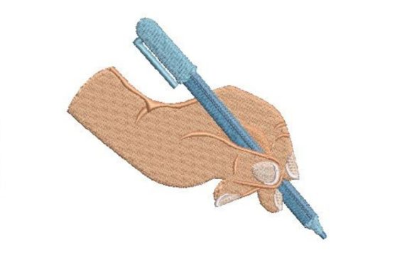 Pen in Hand: A Creative Embroidery Design